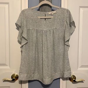 Black and white cheetah print blouse from LOFT